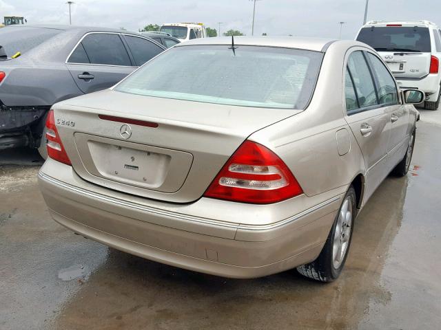 WDBRF61J82F287554 - 2002 MERCEDES-BENZ C 240 BEIGE photo 4