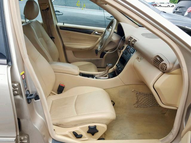 WDBRF61J82F287554 - 2002 MERCEDES-BENZ C 240 BEIGE photo 5