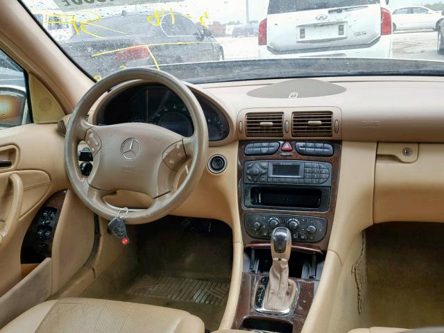 WDBRF61J82F287554 - 2002 MERCEDES-BENZ C 240 BEIGE photo 9