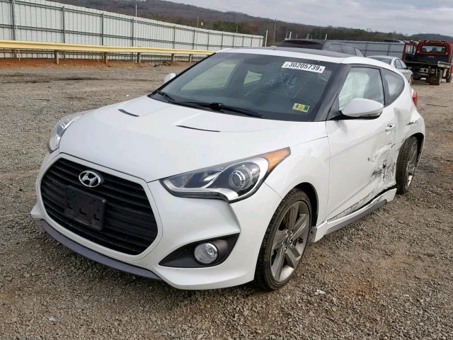 KMHTC6AE4FU224807 - 2015 HYUNDAI VELOSTER T WHITE photo 2