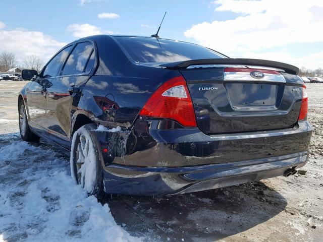 3FAHP0JA2CR202273 - 2012 FORD FUSION SEL BLACK photo 3