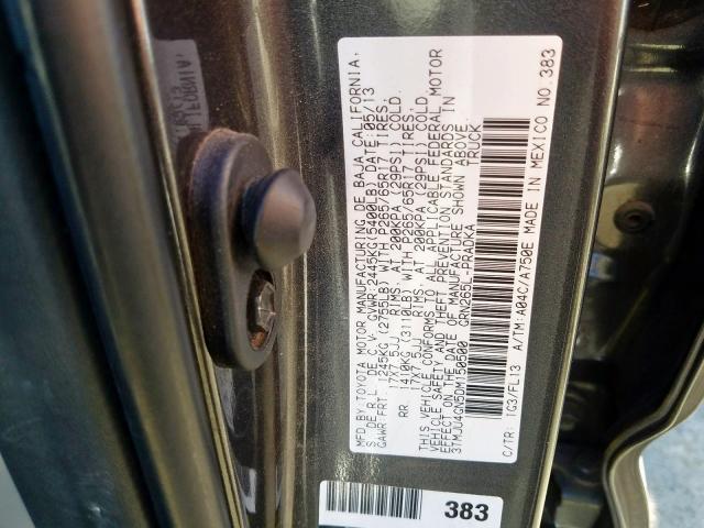 3TMJU4GN5DM150500 - 2013 TOYOTA TACOMA DOUBLE CAB PRERUNNER  photo 10