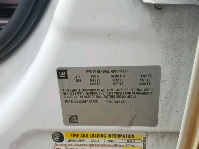 1G1ZC5EB5AF144186 - 2010 CHEVROLET MALIBU 1LT კრემისფერი ფოტო 10