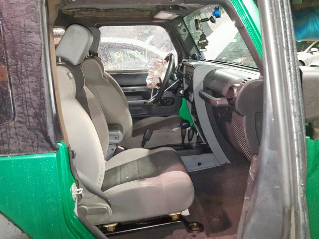 1J8FA24167L192256 - 2007 JEEP WRANGLER X GREEN photo 5