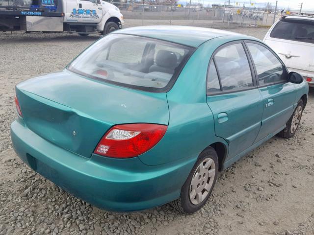 KNADC123X26137479 - 2002 KIA RIO TEAL photo 4