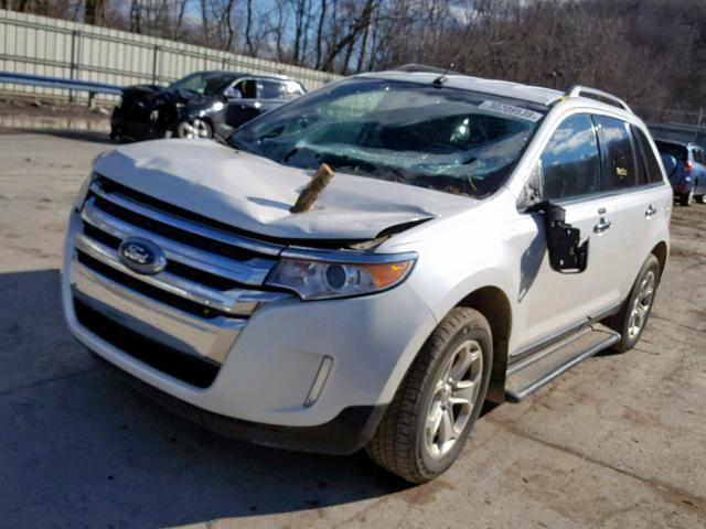 2FMDK4JC5BBA80355 - 2011 FORD EDGE SEL WHITE photo 2