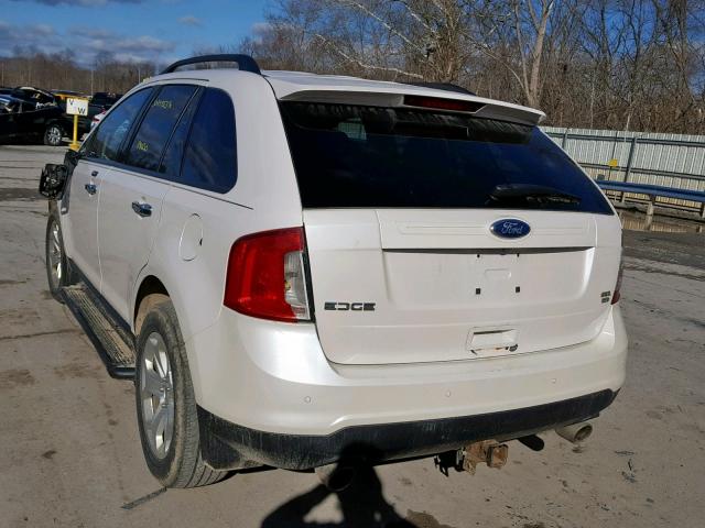 2FMDK4JC5BBA80355 - 2011 FORD EDGE SEL WHITE photo 3