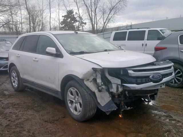 2FMDK3J95EBA59637 - 2014 FORD EDGE SEL WHITE photo 1