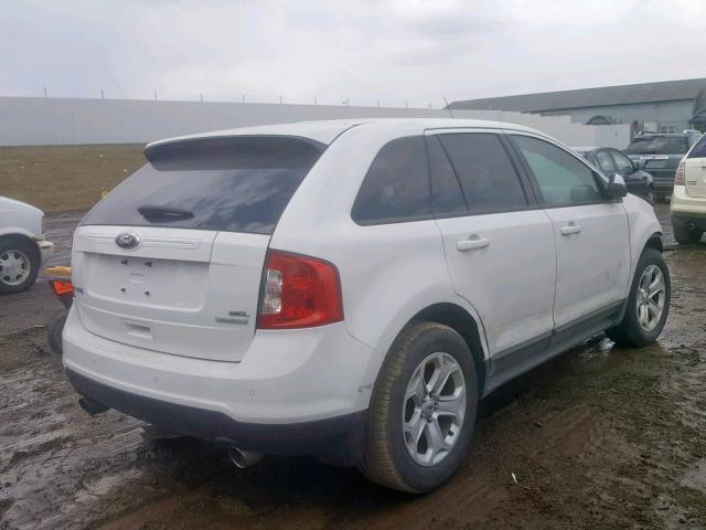 2FMDK3J95EBA59637 - 2014 FORD EDGE SEL WHITE photo 4