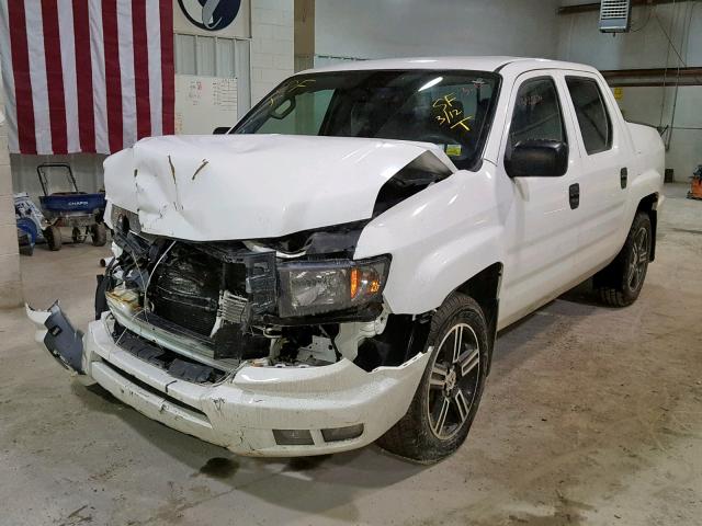 5FPYK1F74EB011557 - 2014 HONDA RIDGELINE WHITE photo 2