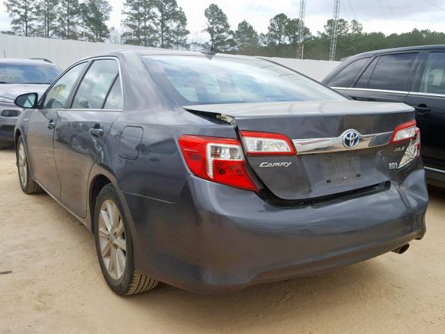 4T1BD1FK4CU016223 - 2012 TOYOTA CAMRY HYBR GRAY photo 3