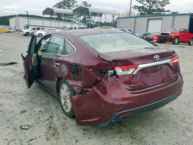 4T1BK1EB8EU099827 - 2014 TOYOTA AVALON BAS BURGUNDY photo 3
