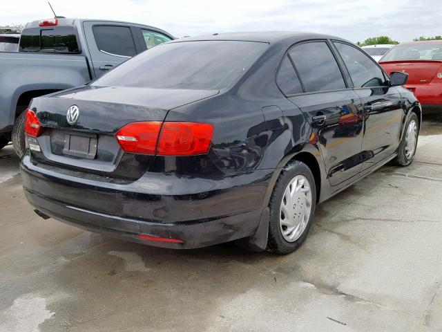 3VW2K7AJXCM351189 - 2012 VOLKSWAGEN JETTA BASE BLACK photo 4