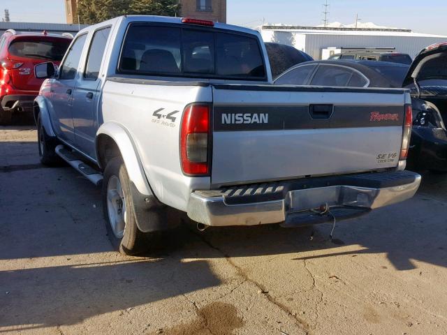 1N6ED27Y5YC331309 - 2000 NISSAN FRONTIER C GRAY photo 3