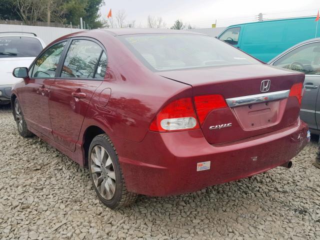 19XFA1F91AE062129 - 2010 HONDA CIVIC EXL RED photo 3