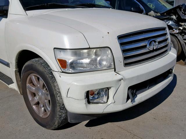 5N3AA08A15N806666 - 2005 INFINITI QX56 WHITE photo 9