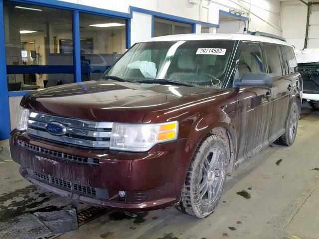 2FMGK5BC3ABA25726 - 2010 FORD FLEX SE BURGUNDY photo 2