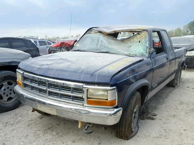 1B7GL23Y8PS176988 - 1993 DODGE DAKOTA BLUE photo 2