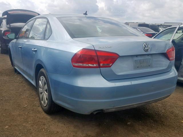 1VWAP7A3XCC089822 - 2012 VOLKSWAGEN PASSAT S BLUE photo 3