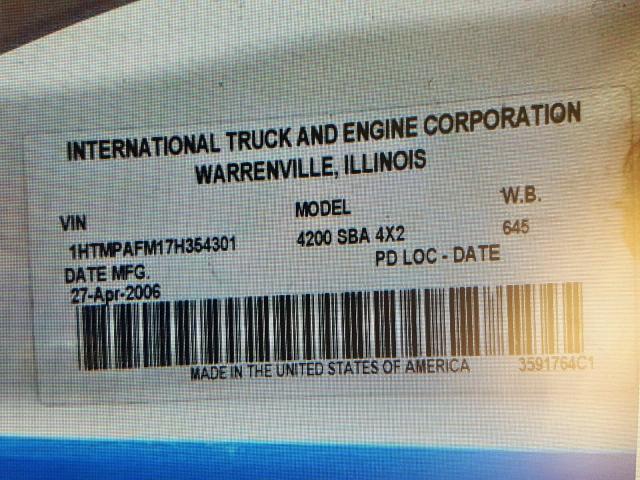 1HTMPAFM17H354301 - 2007 INTERNATIONAL 4000 4200 BLUE photo 10