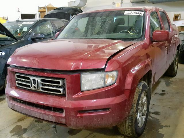 2HJYK16536H002539 - 2006 HONDA RIDGELINE RED photo 2