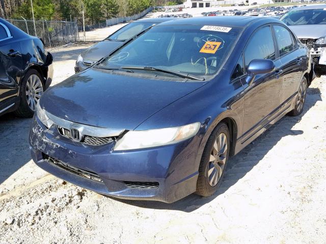 2HGFA16929H526319 - 2009 HONDA CIVIC EXL BLUE photo 2