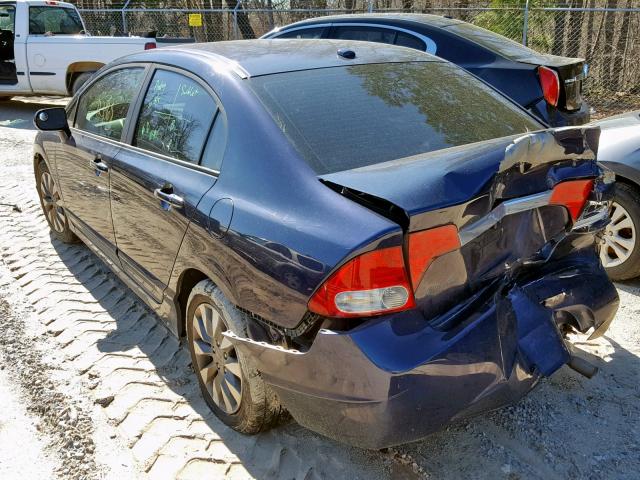 2HGFA16929H526319 - 2009 HONDA CIVIC EXL BLUE photo 3