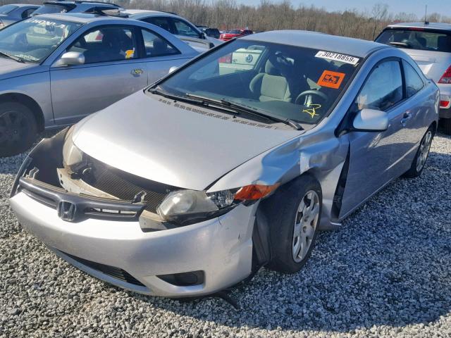 2HGFG12657H562884 - 2007 HONDA CIVIC LX SILVER photo 2