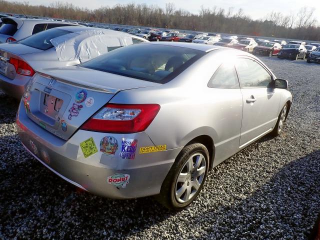 2HGFG12657H562884 - 2007 HONDA CIVIC LX SILVER photo 4