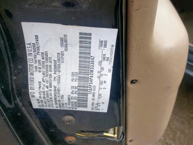 1FAFP34P62W333047 - 2002 FORD FOCUS SE BLACK photo 10