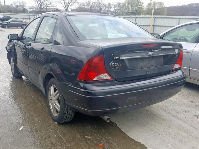 1FAFP34P62W333047 - 2002 FORD FOCUS SE BLACK photo 3