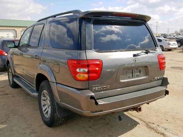 5TDBT48A43S180573 - 2003 TOYOTA SEQUOIA LI GRAY photo 3