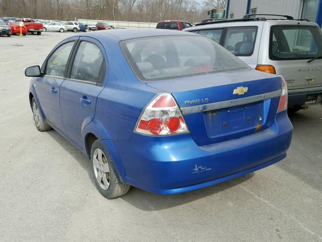 KL1TD56638B074384 - 2008 CHEVROLET AVEO BASE Көк фото 3