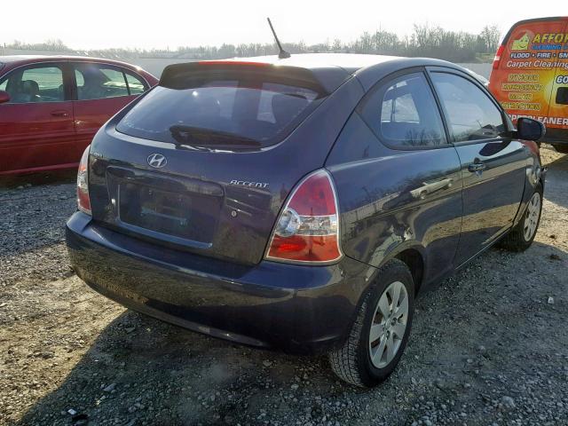 KMHCM3AC5AU162790 - 2010 HYUNDAI ACCENT BLU GRAY photo 4