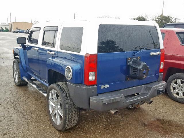 5GTDN136768159142 - 2006 HUMMER H3 BLUE photo 3