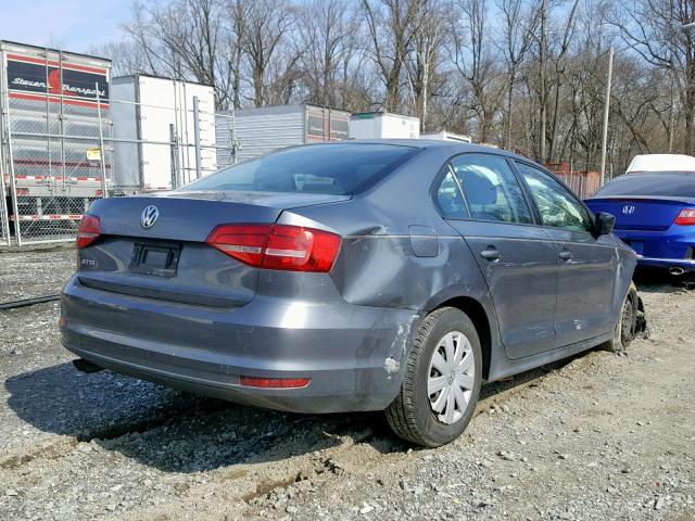 3VW2K7AJXFM270861 - 2015 VOLKSWAGEN JETTA BASE GRAY photo 4