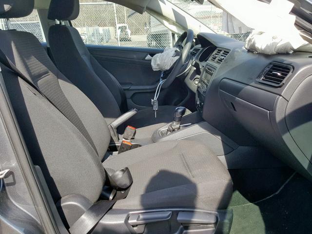 3VW2K7AJXFM270861 - 2015 VOLKSWAGEN JETTA BASE GRAY photo 5