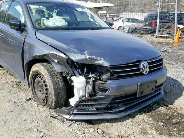 3VW2K7AJXFM270861 - 2015 VOLKSWAGEN JETTA BASE GRAY photo 9