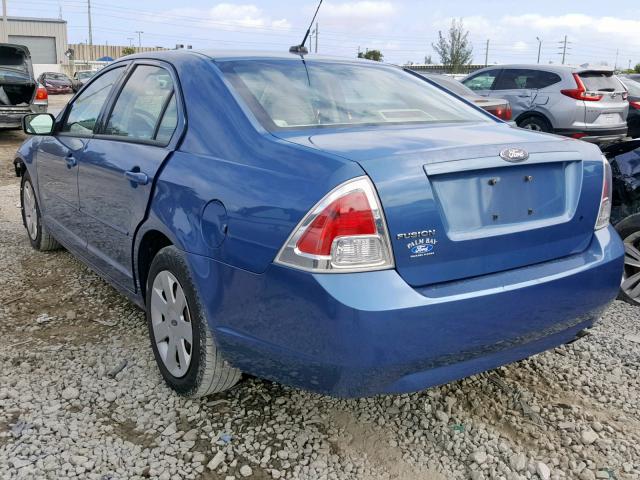 3FAHP06Z29R152949 - 2009 FORD FUSION S BLUE photo 3