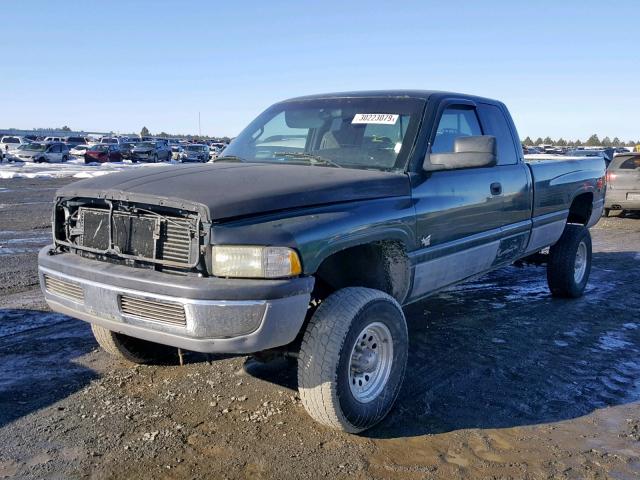 3B7KF23731G772033 - 2001 DODGE RAM 2500 GREEN photo 2