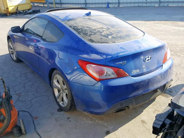 KMHHU6KH7BU058787 - 2011 HYUNDAI GENESIS CO BLUE photo 3