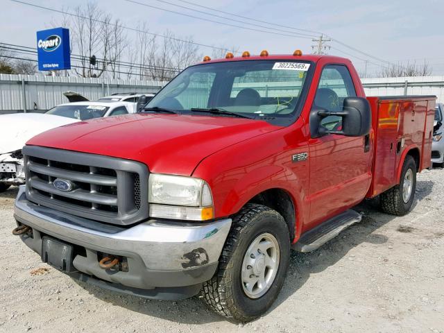 1FDSF30L24EC15368 - 2004 FORD F350 SRW S RED photo 2