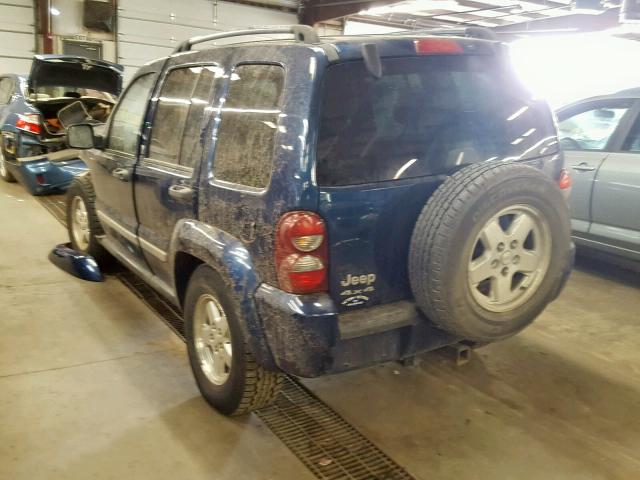 1J4GL58565W610437 - 2005 JEEP LIBERTY LI BLUE photo 3