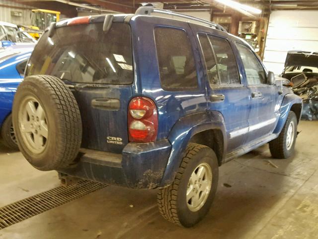 1J4GL58565W610437 - 2005 JEEP LIBERTY LI BLUE photo 4