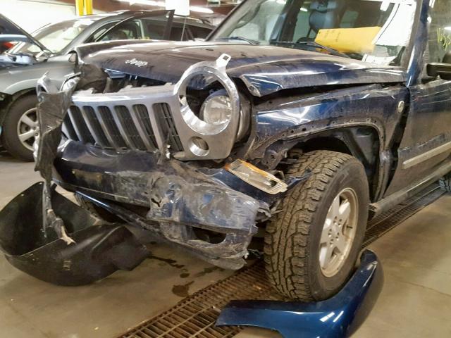 1J4GL58565W610437 - 2005 JEEP LIBERTY LI BLUE photo 9