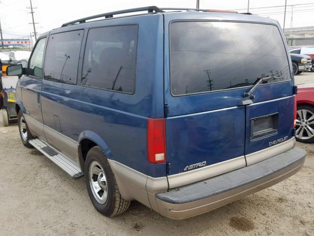 1GNDM19W91B109086 - 2001 CHEVROLET ASTRO BLUE photo 3