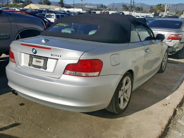 WBAUL73548VJ74559 - 2008 BMW 128 I SILVER photo 4