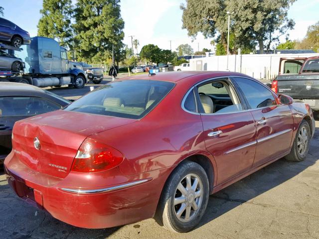 2G4WD582X61172644 - 2006 BUICK LACROSSE C BURGUNDY photo 4