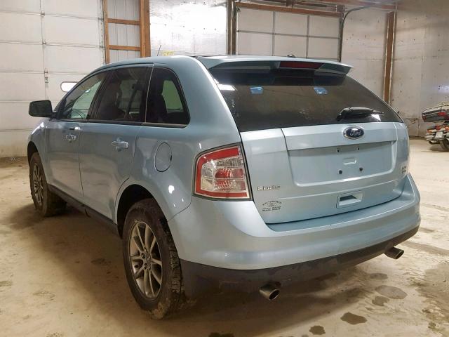 2FMDK48C08BB40914 - 2008 FORD EDGE SEL BLUE photo 3