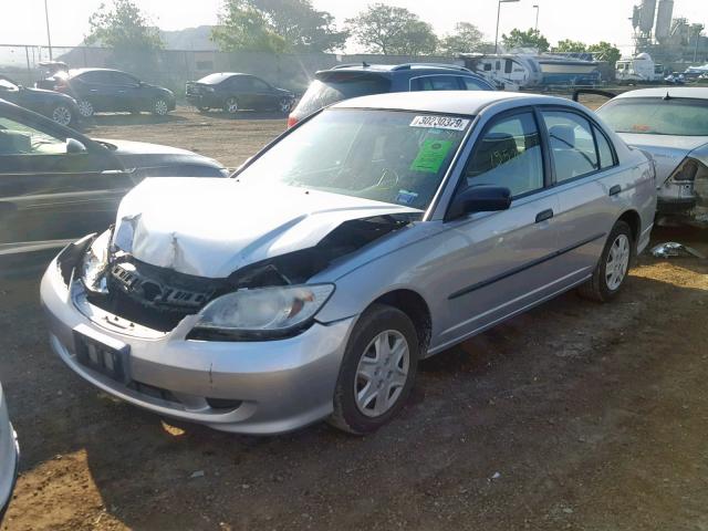 2HGES16364H602394 - 2004 HONDA CIVIC DX V SILVER photo 2